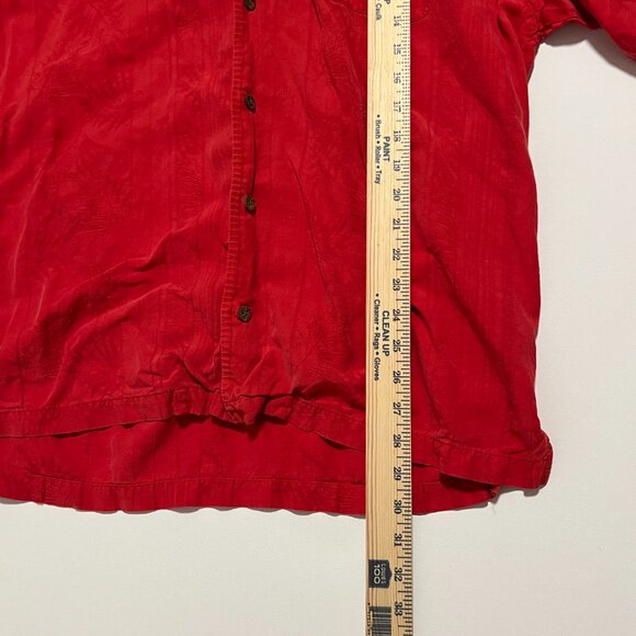 Tommy Bahama Hawaiian Shirt Silk Linen Blend Vacation Summer Red Men's size XL - Picture 3 of 7